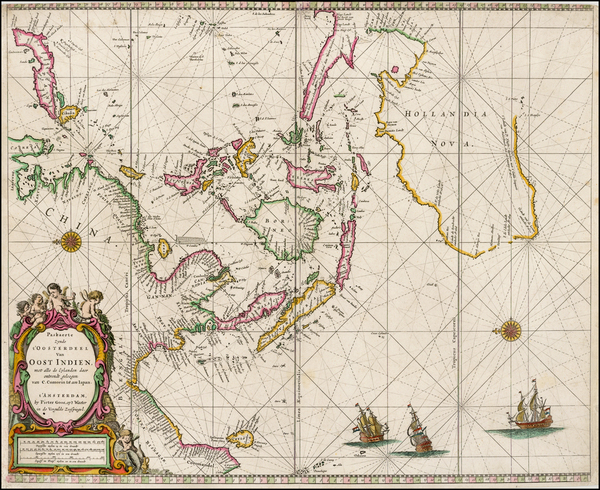 52-Indian Ocean, China, Southeast Asia and Australia Map By Pieter Goos