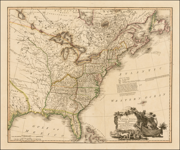 46-United States and Southeast Map By William Faden