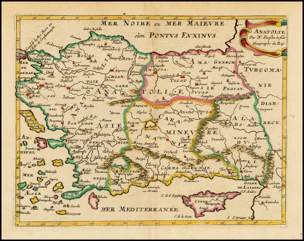 24-Turkey & Asia Minor and Balearic Islands Map By Nicolas Sanson