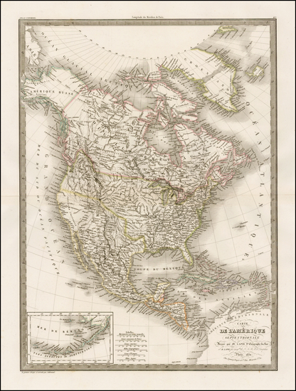 96-North America Map By Alexandre Emile Lapie
