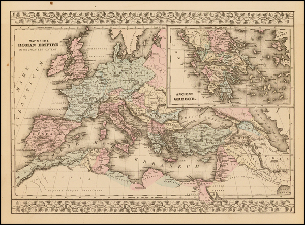 7-Europe, Europe, Mediterranean and Greece Map By Samuel Augustus Mitchell