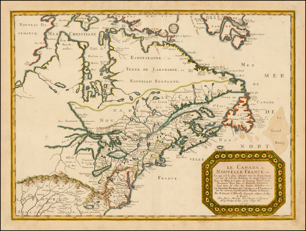 76-United States, Midwest and Canada Map By Nicolas Sanson