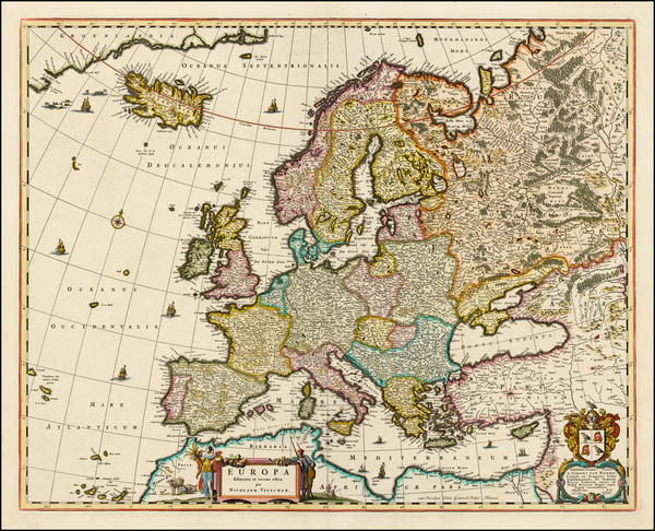 84-Europe and Europe Map By Nicolaes Visscher I