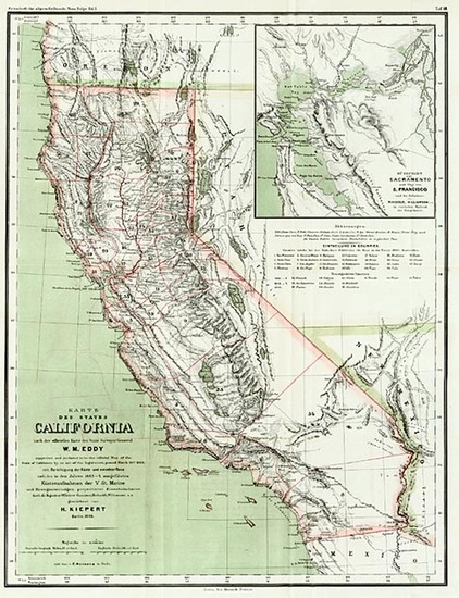 94-California Map By Dietrich Reimer  &  Heinrich Kiepert