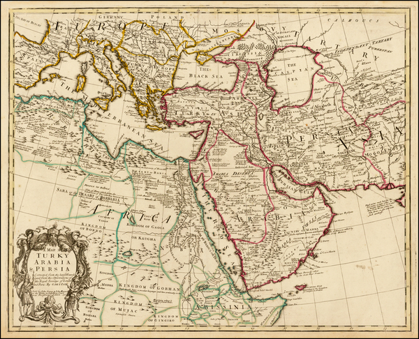 23-Mediterranean, Central Asia & Caucasus, Middle East and North Africa Map By John Senex