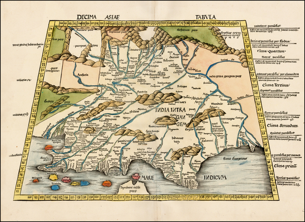 99-India and Central Asia & Caucasus Map By Martin Waldseemüller