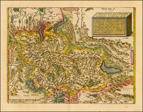 16-Switzerland Map By Abraham Ortelius