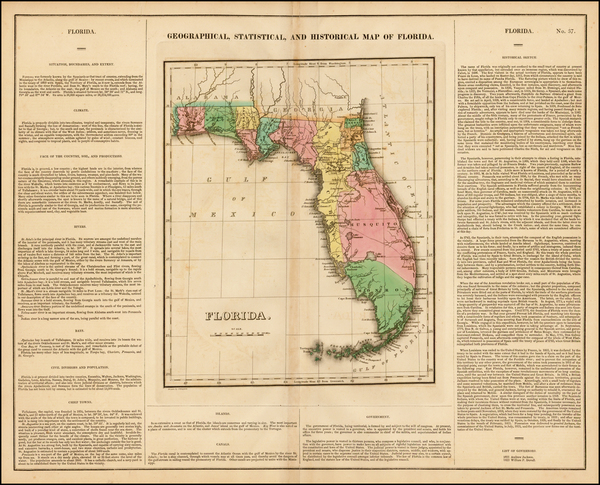 2-Florida Map By Henry Charles Carey  &  Isaac Lea