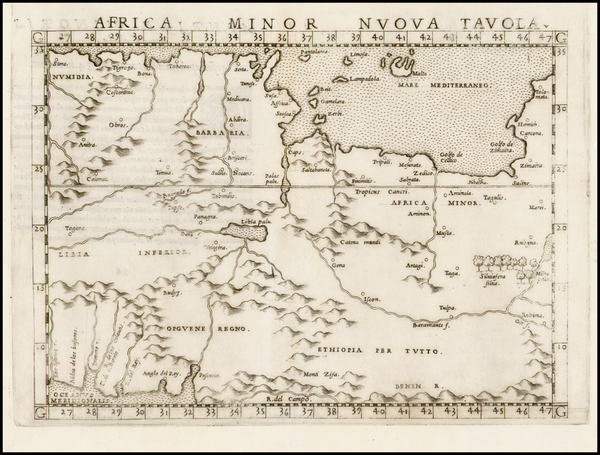 26-Mediterranean and North Africa Map By Girolamo Ruscelli