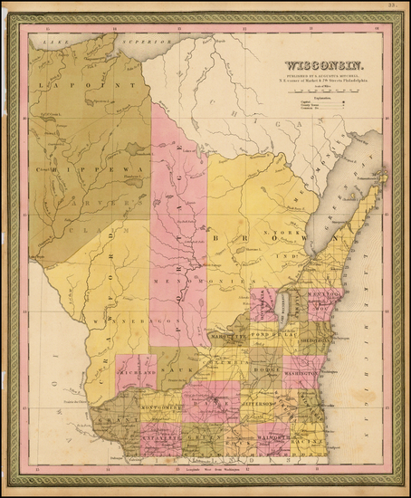 27-Midwest Map By Samuel Augustus Mitchell