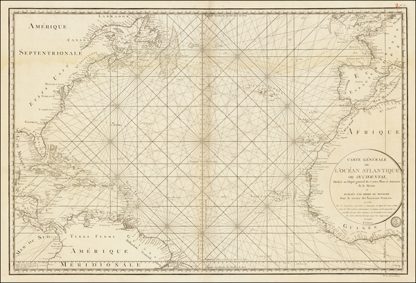 20-Atlantic Ocean and United States Map By Depot de la Marine