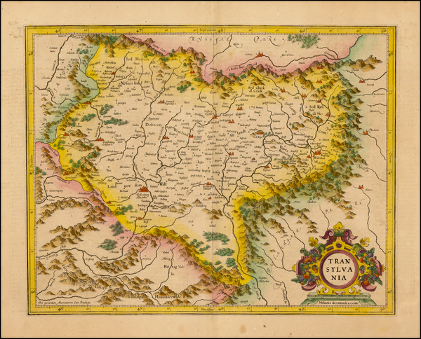 87-Romania Map By  Gerard Mercator