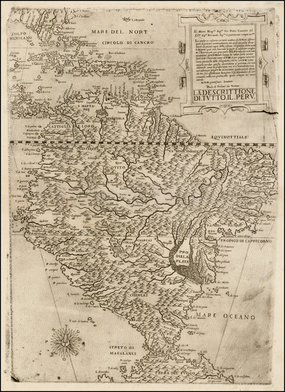 38-Florida, Caribbean, Central America and South America Map By Paolo Forlani