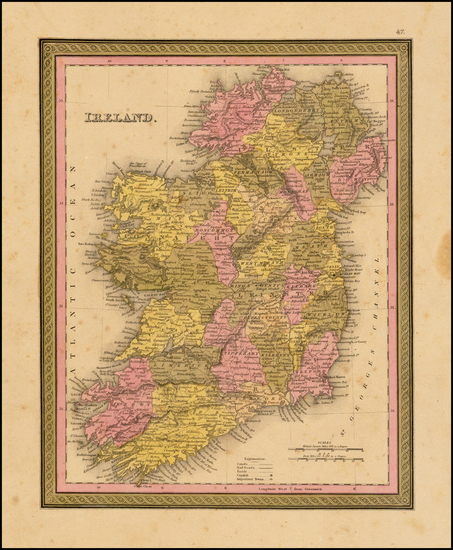 95-Ireland Map By Samuel Augustus Mitchell