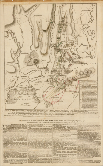 36-New York City, New York State and New Jersey Map By William Faden