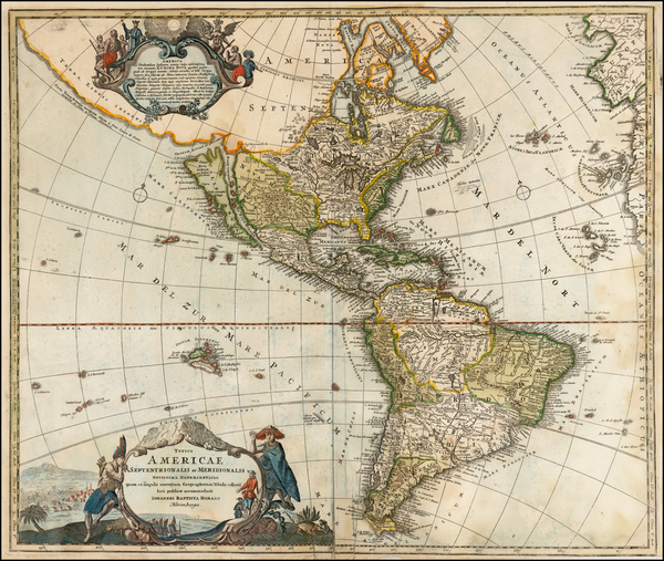 52-South America and America Map By Johann Baptist Homann