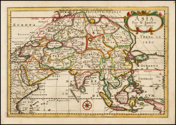 62-Asia and Asia Map By Nicolas Sanson