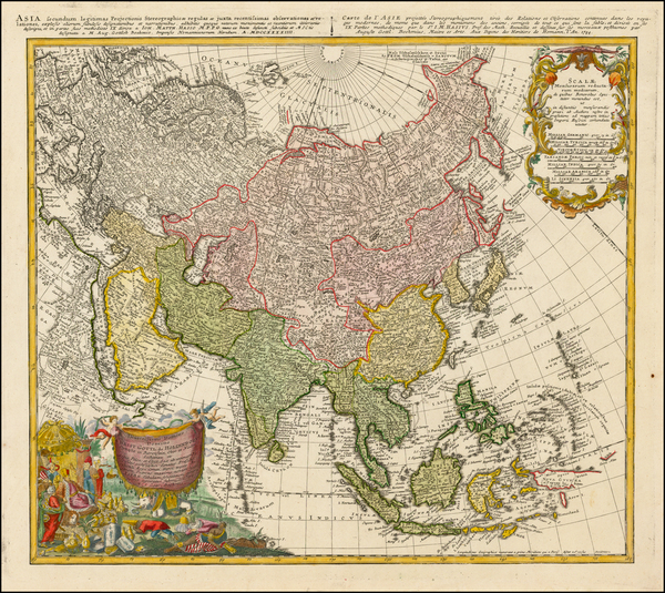 96-Asia and Asia Map By Homann Heirs