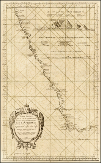 30-South Africa Map By Jacques Nicolas Bellin