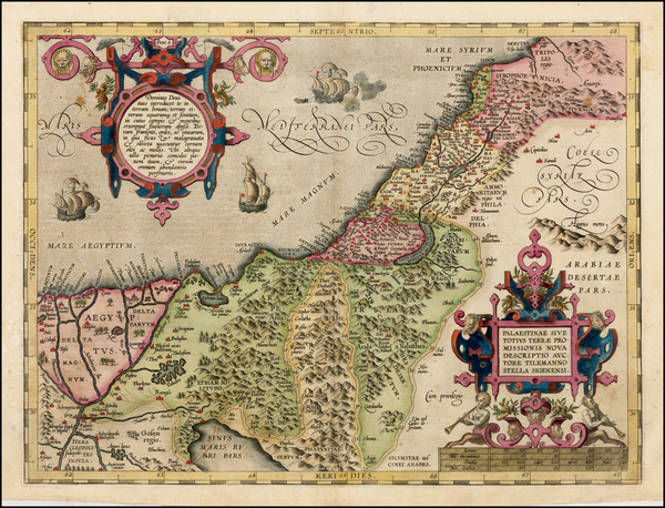 83-Holy Land Map By Abraham Ortelius