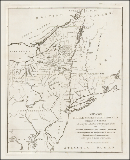 16-United States, New England and Mid-Atlantic Map By Charles Williamson