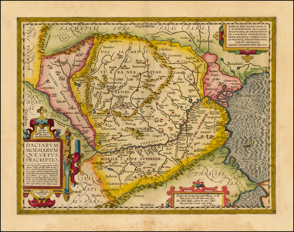 42-Romania and Balkans Map By Abraham Ortelius