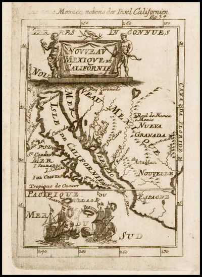 90-Baja California and California Map By Alain Manesson Mallet