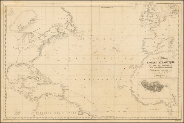 63-Atlantic Ocean, United States and Caribbean Map By Aime Robiquet