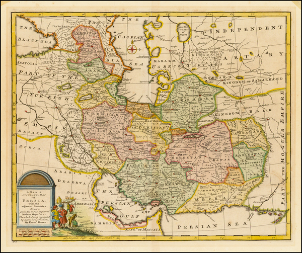 86-Central Asia & Caucasus and Middle East Map By Emanuel Bowen