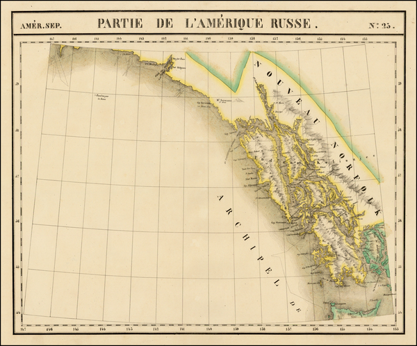 79-Alaska and Canada Map By Philippe Marie Vandermaelen