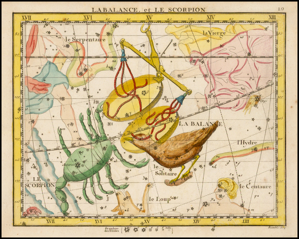 60-Celestial Maps Map By John Flamsteed / Jean Nicolas Fortin