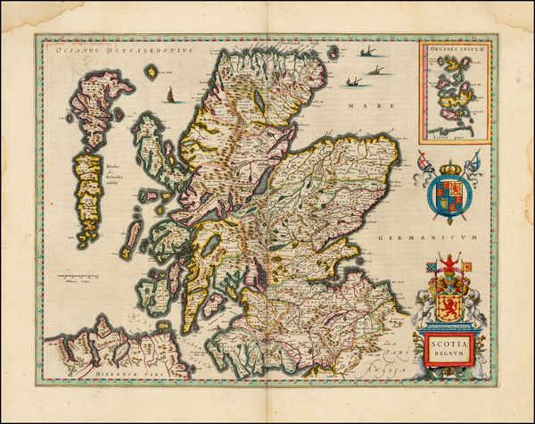 91-Scotland Map By Willem Janszoon Blaeu