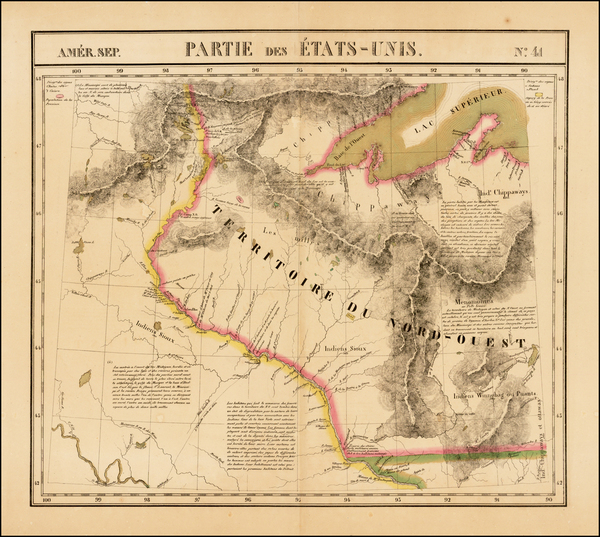 34-Midwest and Plains Map By Philippe Marie Vandermaelen