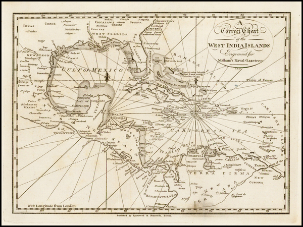 46-Florida, South, Caribbean and South America Map By Samuel Hill