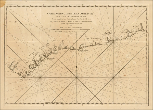 39-West Africa Map By Jacques Nicolas Bellin