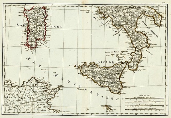 23-Europe, Italy and Balearic Islands Map By Giovanni Antonio Rizzi-Zannoni