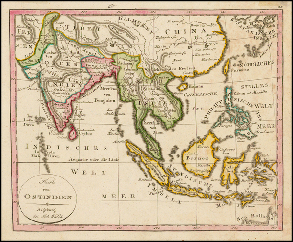 30-India, Southeast Asia and Philippines Map By Johann Walch