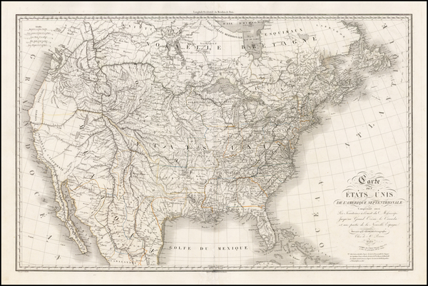 57-United States, Southwest and Rocky Mountains Map By Jean Baptiste Poirson / A.R. Fremin