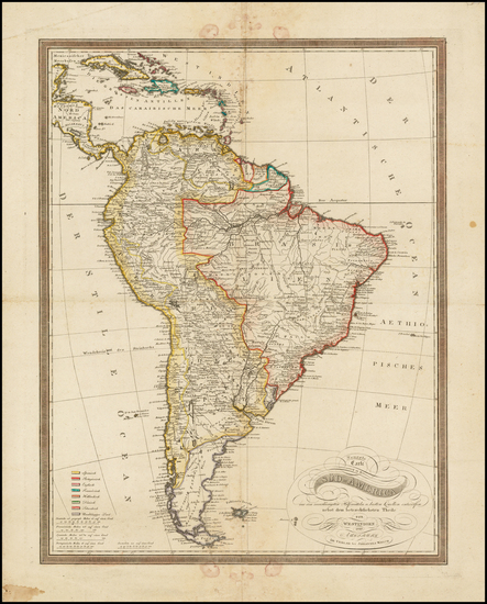 68-South America Map By Johann Walch