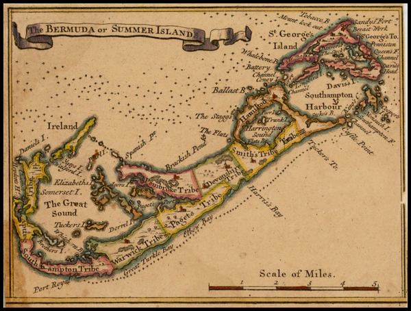 67-Atlantic Ocean and Caribbean Map By Henry Popple