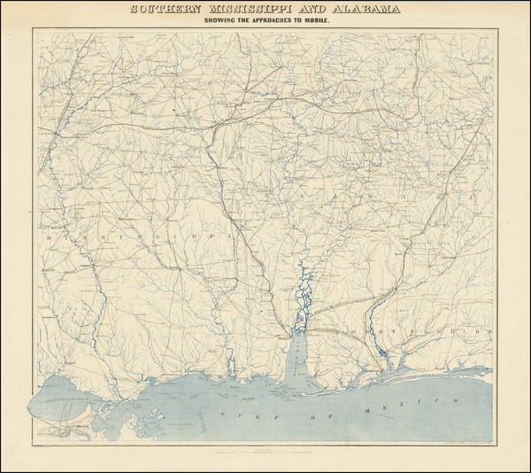 99-Alabama, Mississippi and Civil War Map By Alexander Dallas Bache