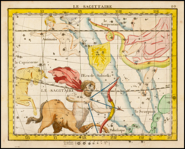 25-Celestial Maps Map By John Flamsteed / Jean Nicolas Fortin