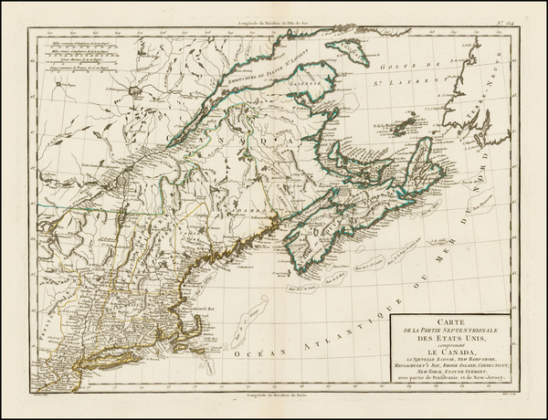 2-New England, Maine, Massachusetts and Canada Map By Mentelle  &  Pierre-Gilles Chanlaire