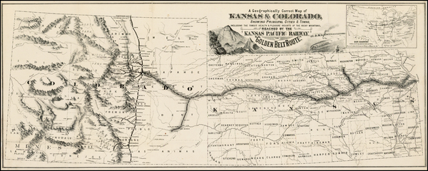 97-Plains and Rocky Mountains Map By Kansas Pacific Railway