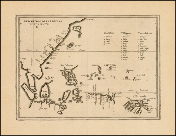 67-China, Japan, Southeast Asia, Philippines, Other Islands and Australia Map By Antonio de Herrer