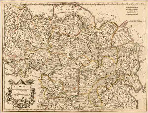 77-Ukraine, China, Central Asia & Caucasus and Russia in Asia Map By Guillaume De L'Isle