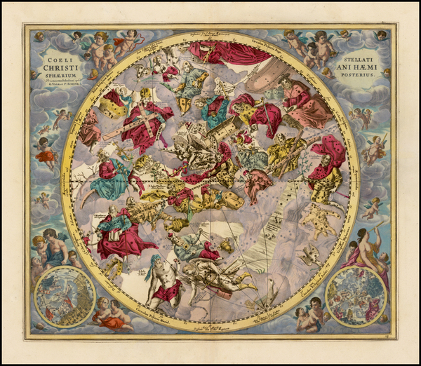 8-Celestial Maps Map By Andreas Cellarius