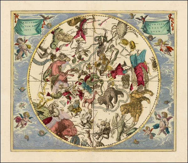 13-Celestial Maps Map By Andreas Cellarius