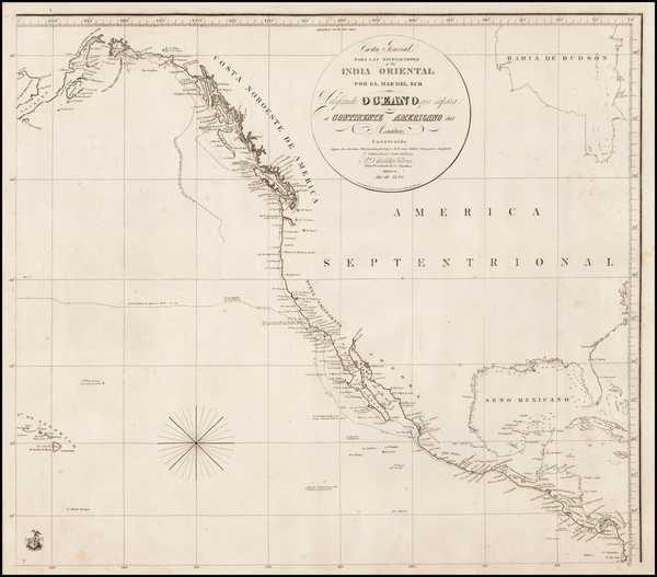 76-Alaska, Hawaii, North America, Pacific, Hawaii and California Map By Jose Espinosa y Tello