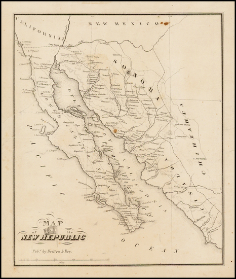 71-Mexico, Baja California and California Map By Britton & Rey / William Walker